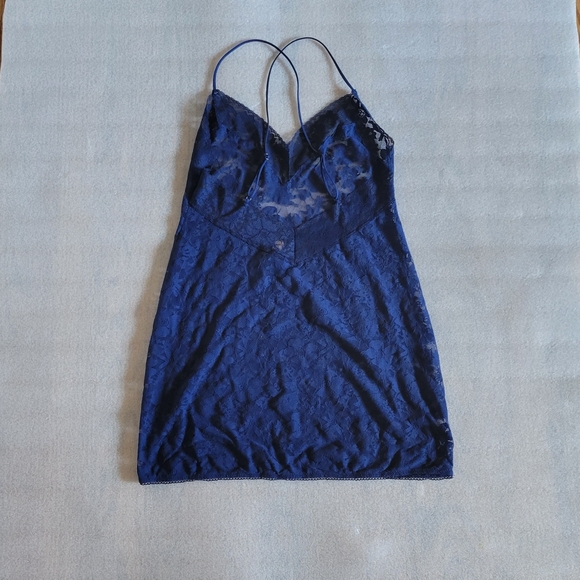 Victoria’s Secret Babydoll Lingerie Top Navy Blue Size Medium. - Picture 2 of 3